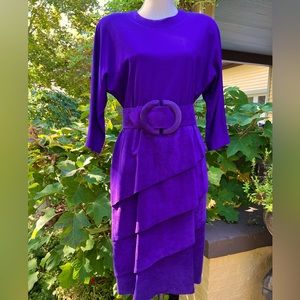 St Gillian vintage wool and suede dress size 12